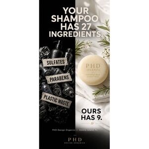PHD Organic Shampoo Bar Plastic-Free Sulfate-Free 9 Ingredients Amelia Island FL